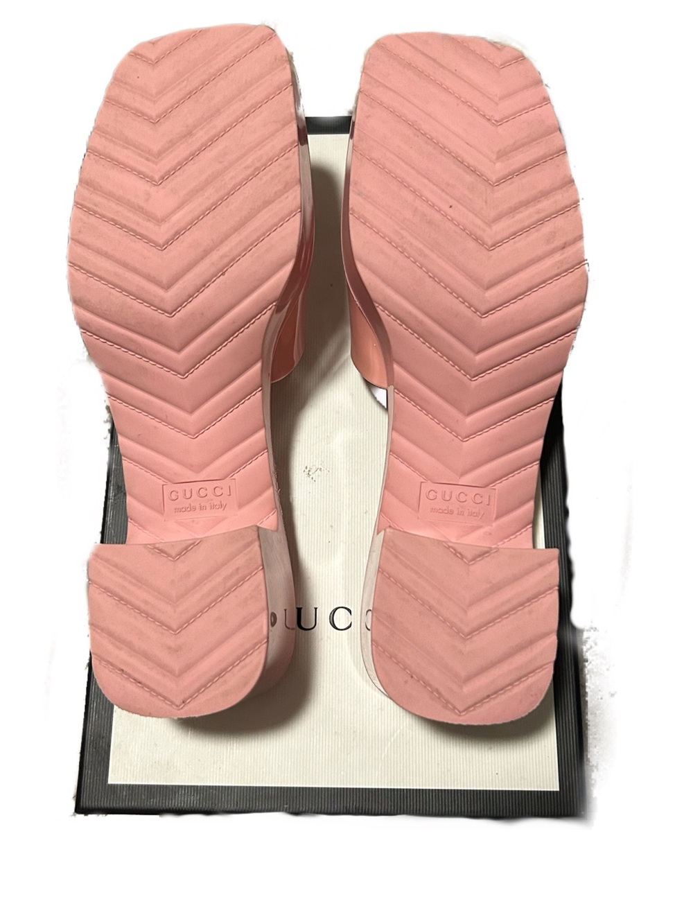Gucci Glossy Blush Pink Platform Mule Sandals - Picture 5 of 6